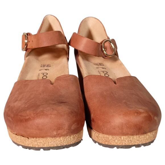 Birkenstock Papillio Shoes Leather Closed Toe Mary Wedge Heel Brown Womens 9 - Picture 4 of 13